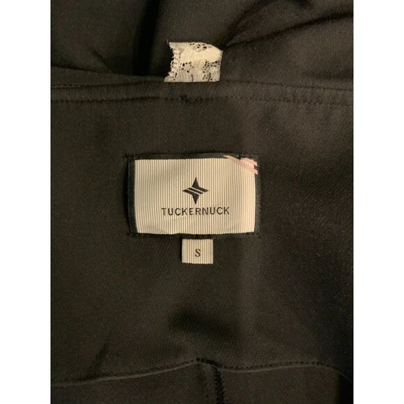 Tuckernuck Black Saxby Dress Long Sleeve Knee Length Dress w/ Lace Trim Size S - Picture 7 of 7